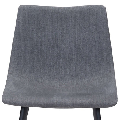 Set of Two Gray And Black Upholstered Fabric Dining Side Chairs HomeRoots