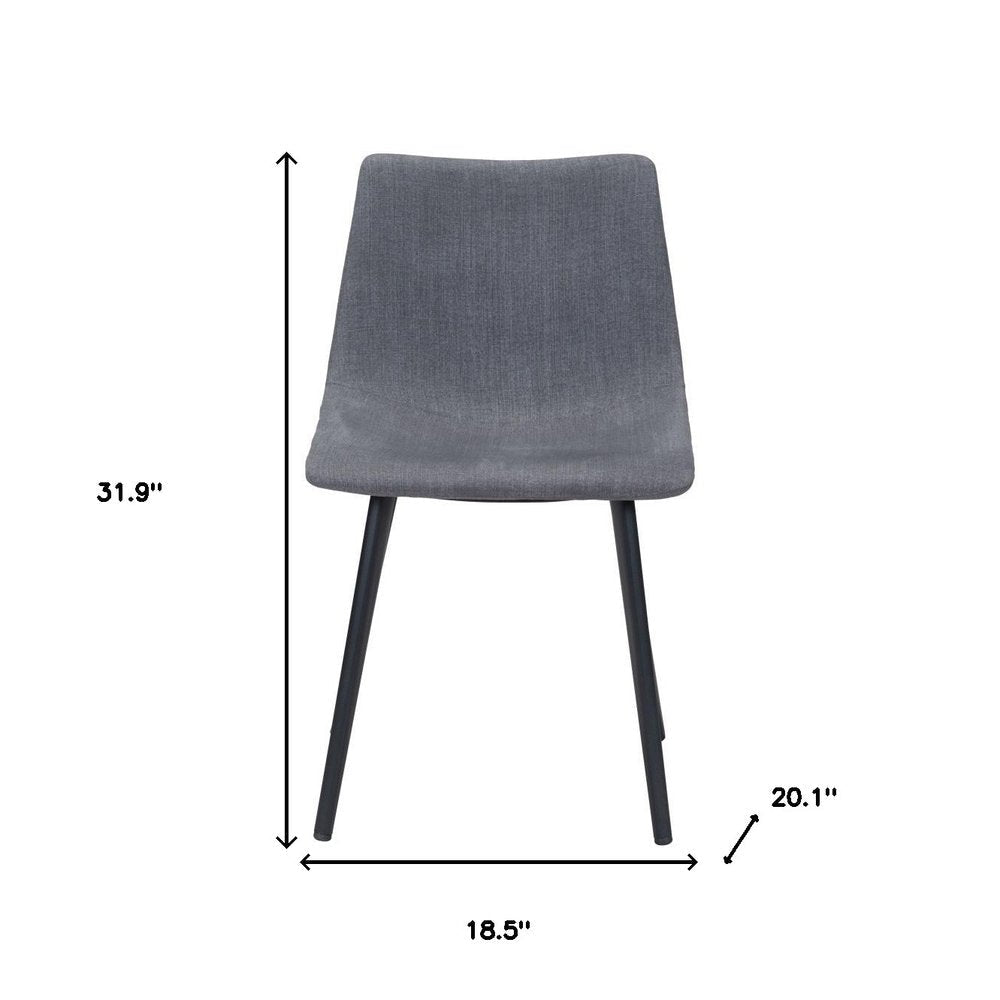 Set of Two Gray And Black Upholstered Fabric Dining Side Chairs HomeRoots