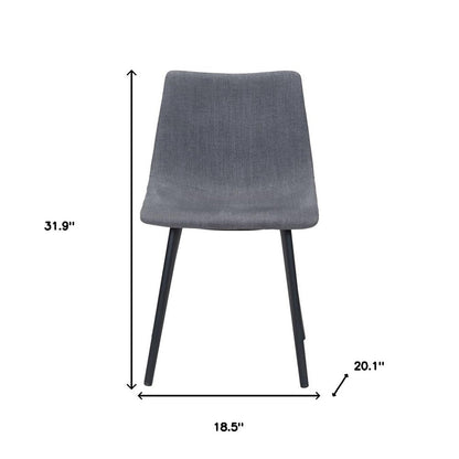 Set of Two Gray And Black Upholstered Fabric Dining Side Chairs HomeRoots