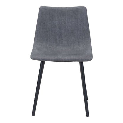 Set of Two Gray And Black Upholstered Fabric Dining Side Chairs HomeRoots