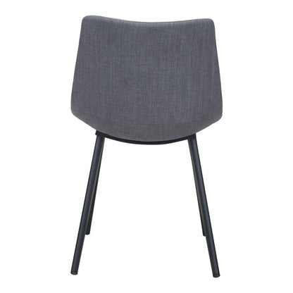 Set of Two Gray And Black Upholstered Fabric Dining Side Chairs HomeRoots