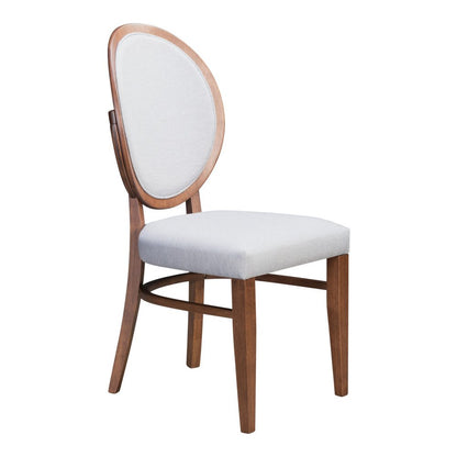Set of Two Gray And Brown Upholstered Fabric King Louis Back Dining Side Chairs HomeRoots