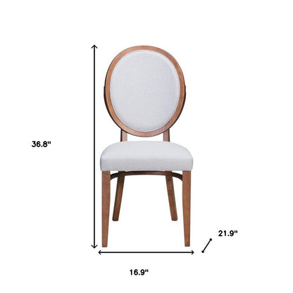 Set of Two Gray And Brown Upholstered Fabric King Louis Back Dining Side Chairs HomeRoots