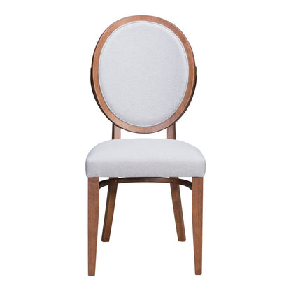 Set of Two Gray And Brown Upholstered Fabric King Louis Back Dining Side Chairs HomeRoots