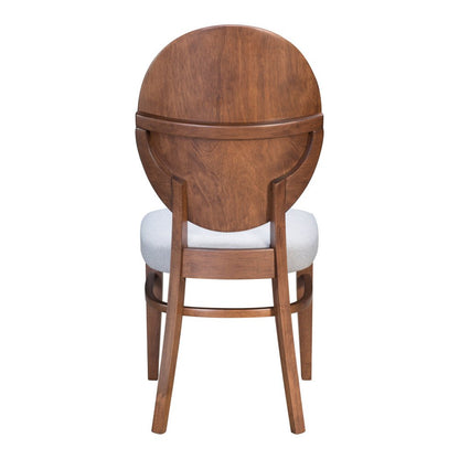 Set of Two Gray And Brown Upholstered Fabric King Louis Back Dining Side Chairs HomeRoots