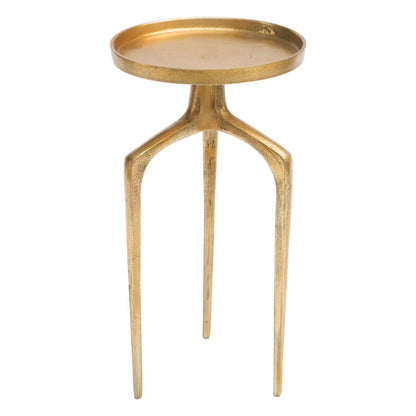 Set of Two Antiqued Gold and Gold Distressed Aluminum Nested Tables HomeRoots