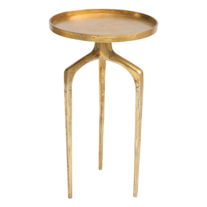Set of Two Antiqued Gold and Gold Distressed Aluminum Nested Tables HomeRoots