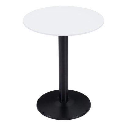 24" Black And White Round End Table