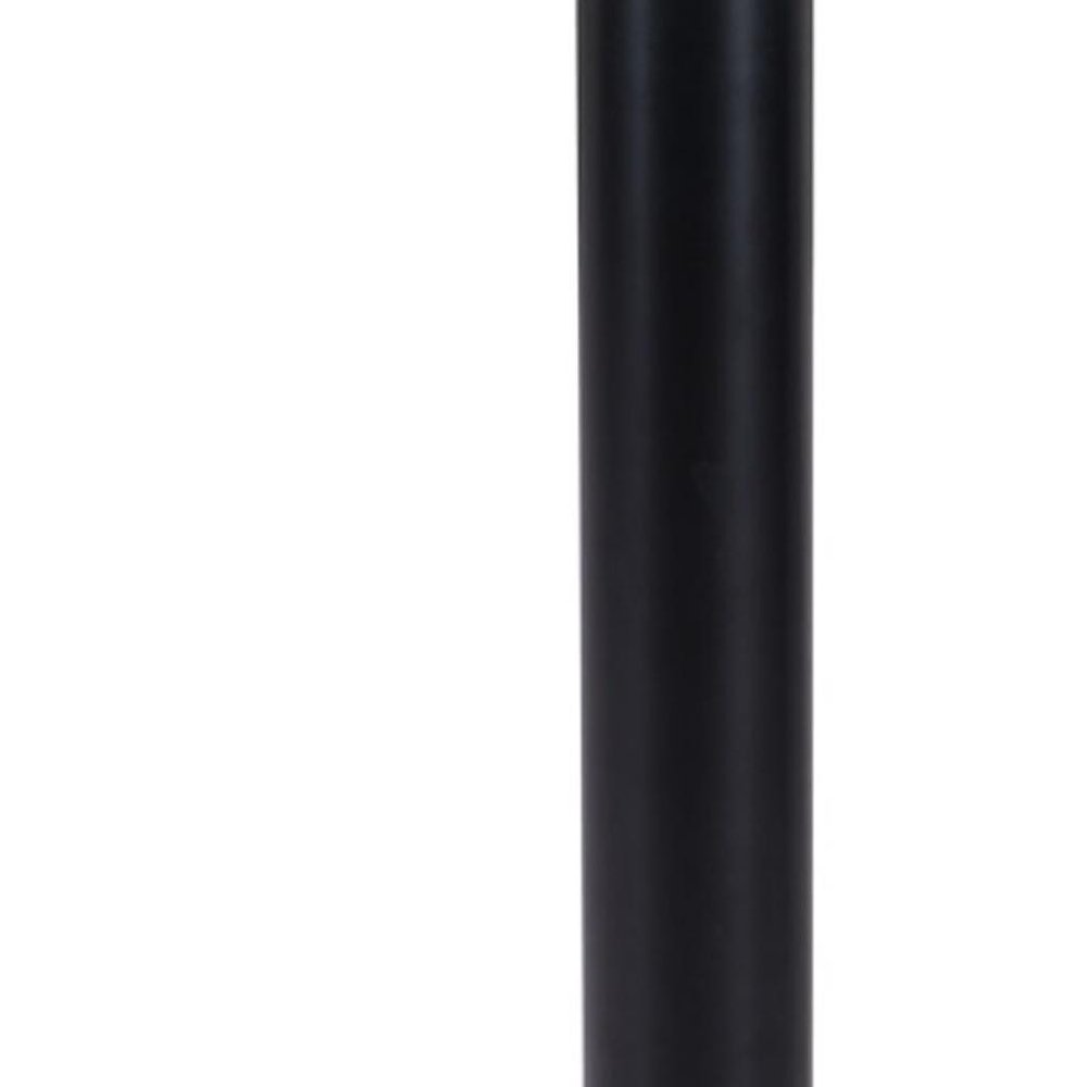30" White and Black Wood and Steel Round Pedestal End Table HomeRoots