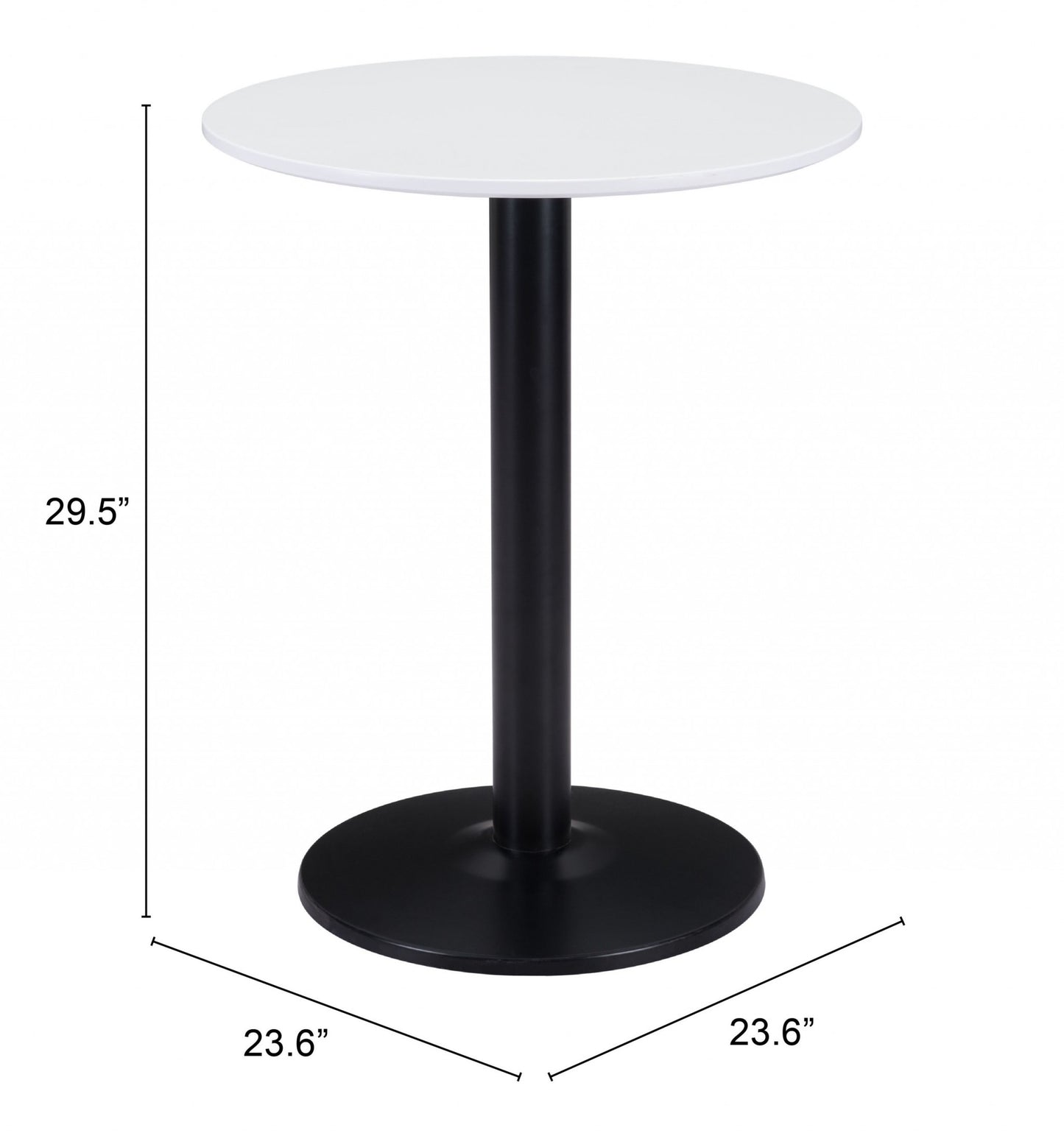 24" Black And White Round End Table