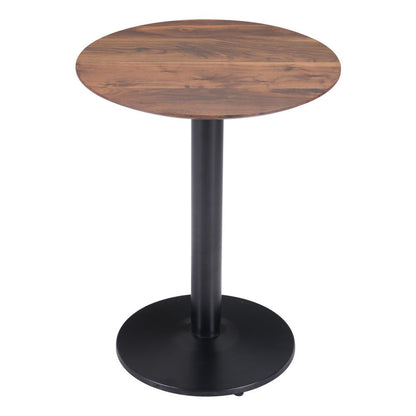 30" Black and Brown Wood and Steel Pedestal End Table HomeRoots