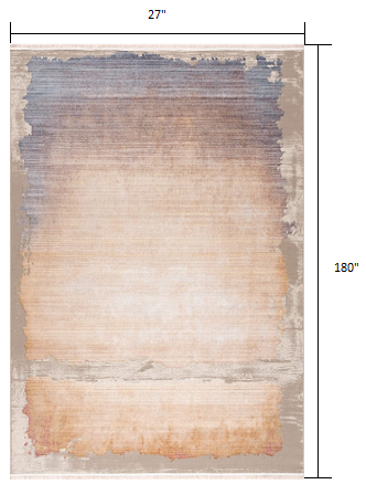 2’ x 10’ Beige Faded Sunset Runner Rug