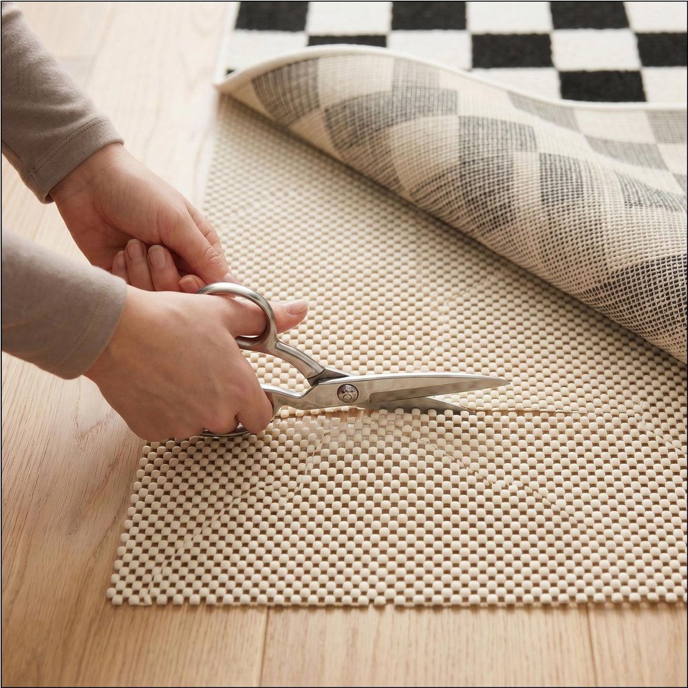 2' x 4' Ivory Striped Weave Non Slip Rug Pad HomeRoots