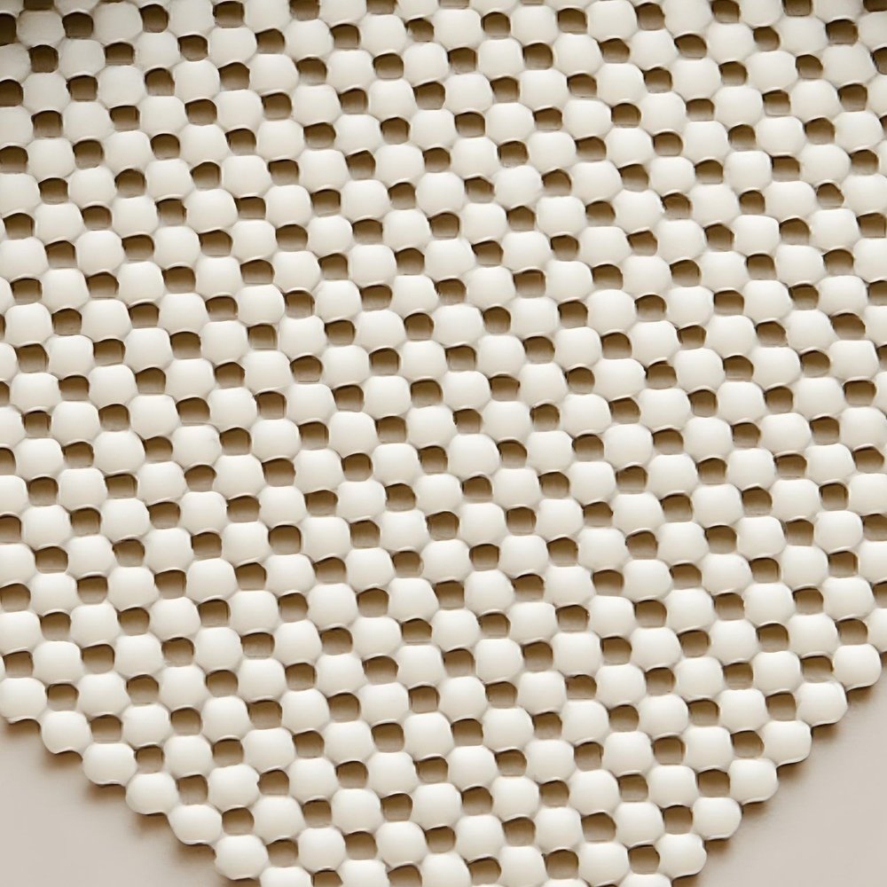 4' x 6' Ivory Striped Weave Non Slip Rug Pad HomeRoots
