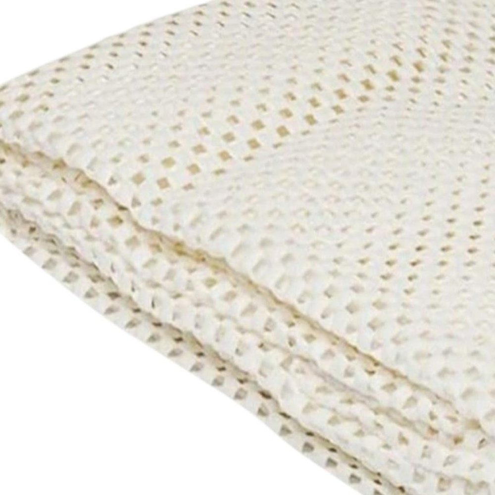 4' x 6' Ivory Striped Weave Non Slip Rug Pad HomeRoots