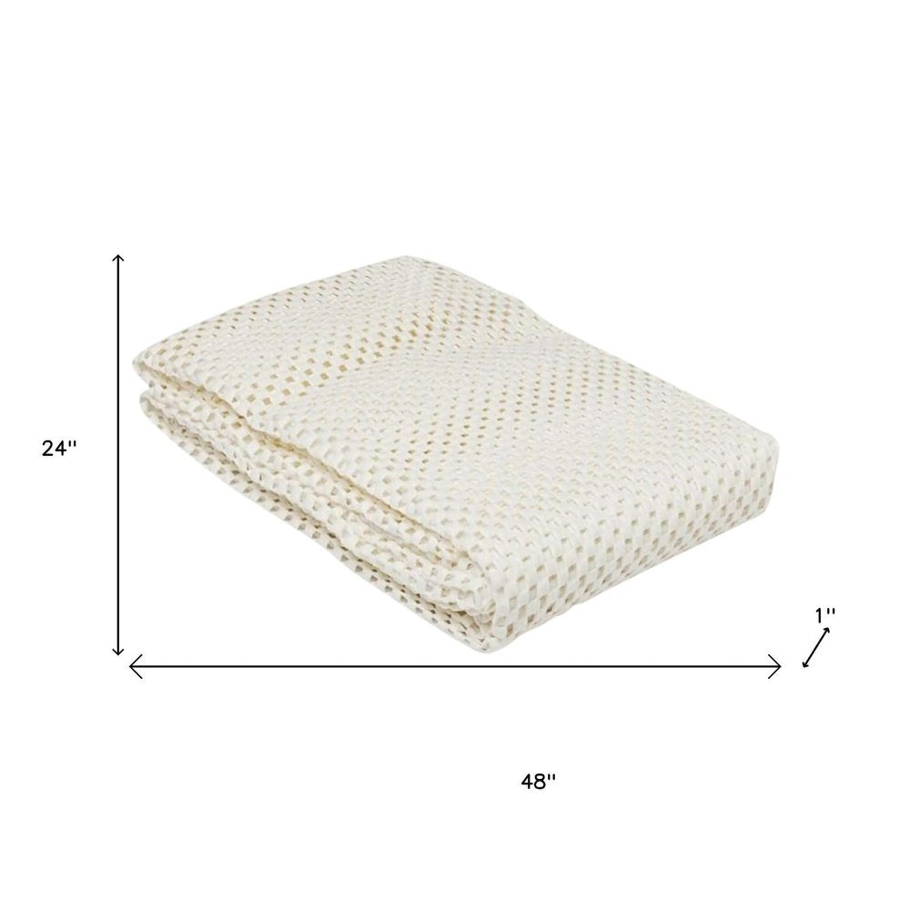 2' x 4' Ivory Striped Weave Non Slip Rug Pad HomeRoots