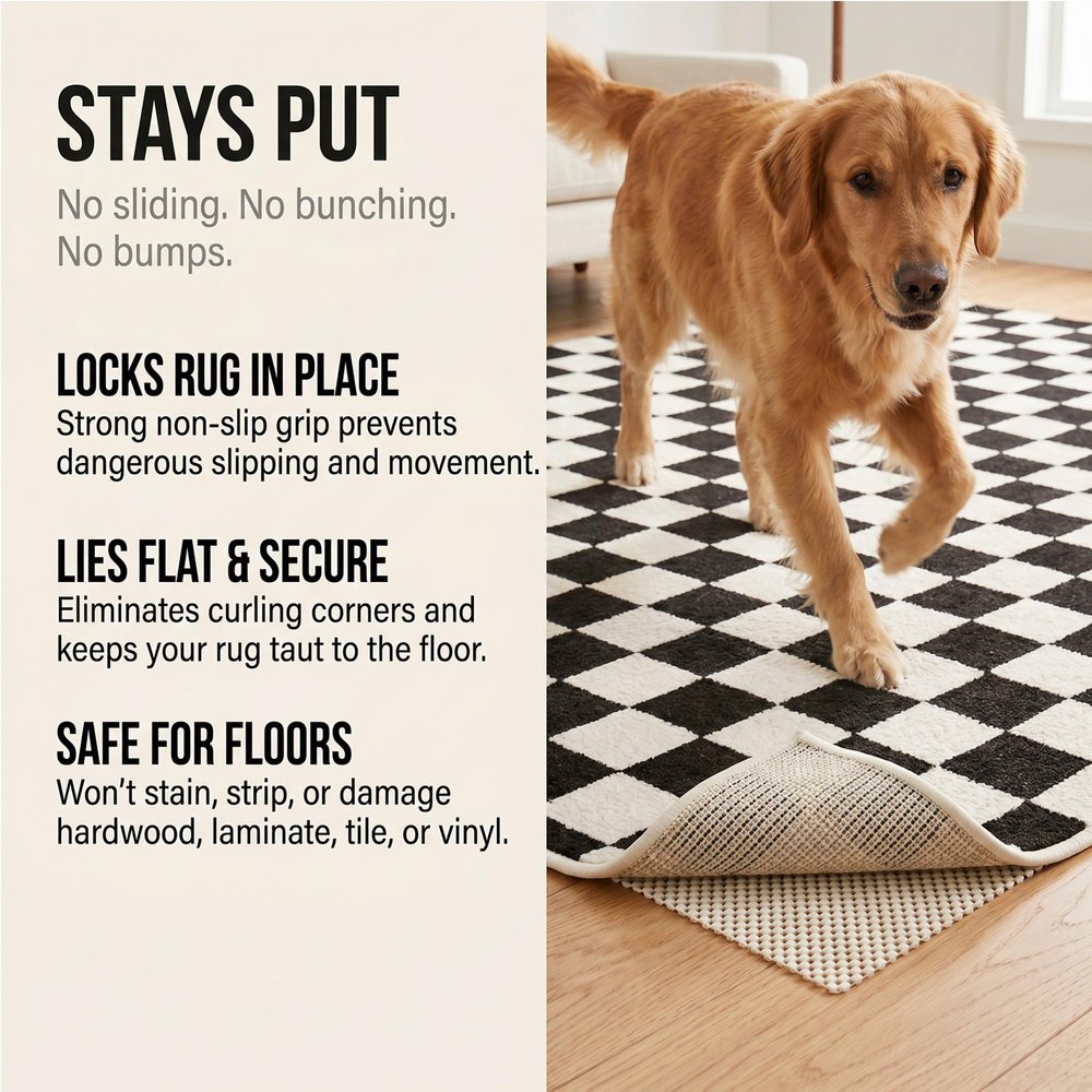 2' x 4' Ivory Striped Weave Non Slip Rug Pad HomeRoots