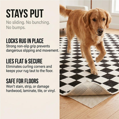 2' x 4' Ivory Striped Weave Non Slip Rug Pad HomeRoots