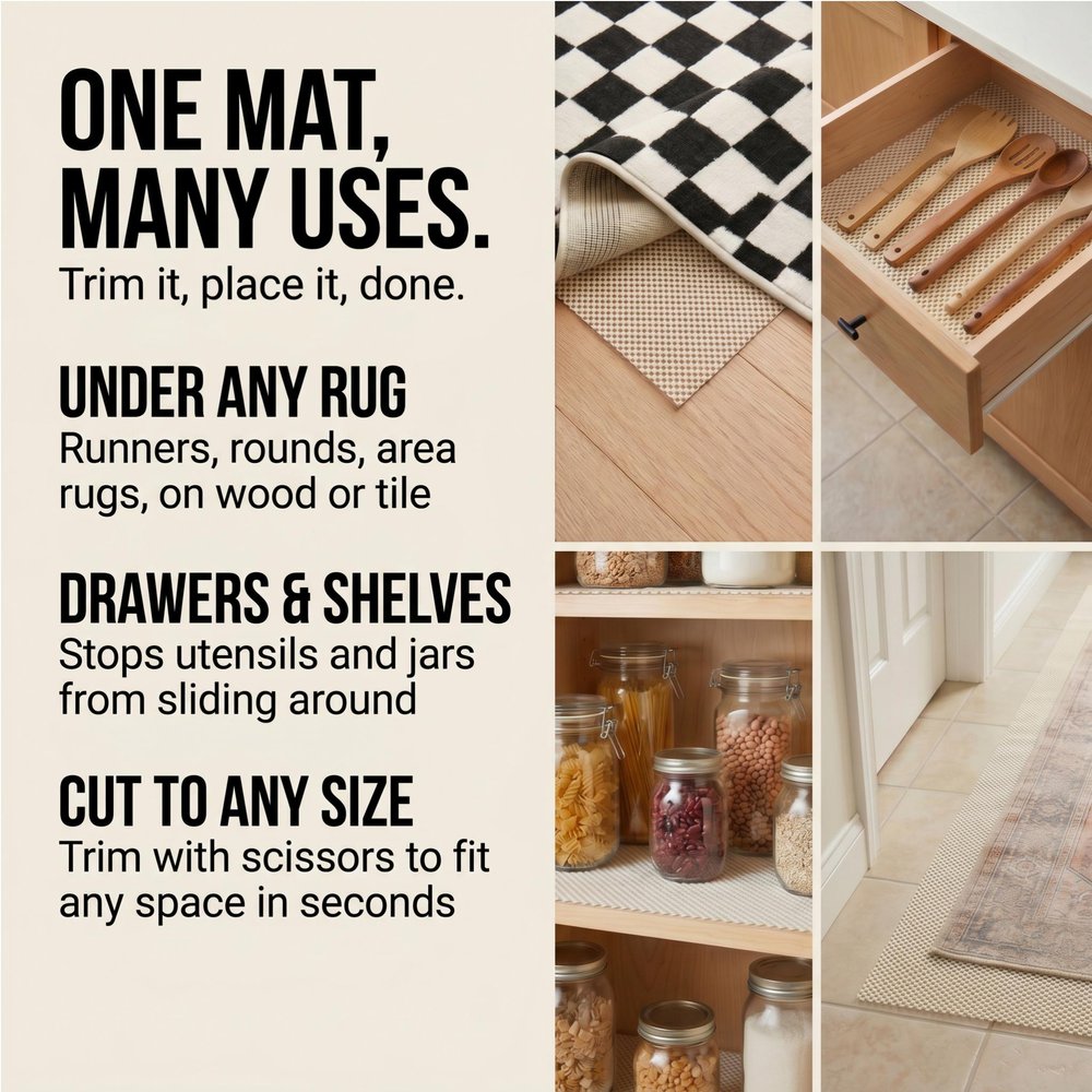 2' x 4' Ivory Striped Weave Non Slip Rug Pad HomeRoots