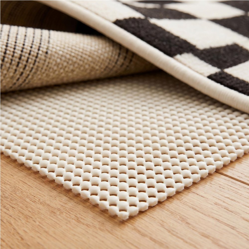 2' x 4' Ivory Striped Weave Non Slip Rug Pad HomeRoots