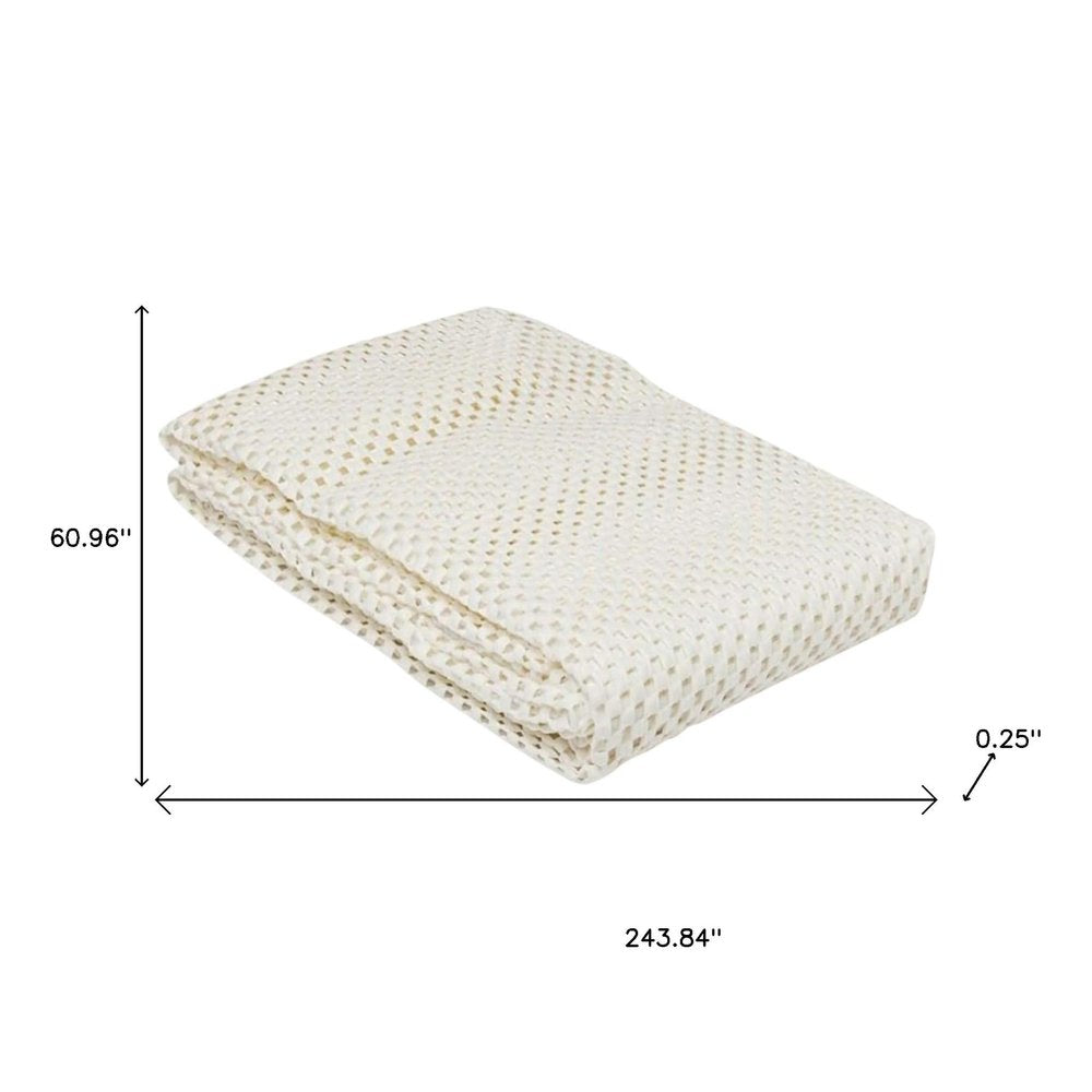 2' x 4' Ivory Striped Weave Non Slip Rug Pad HomeRoots