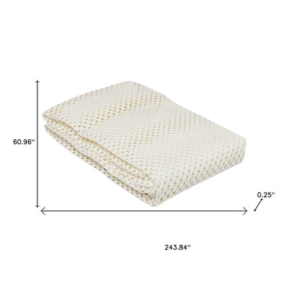 2' x 4' Ivory Striped Weave Non Slip Rug Pad HomeRoots