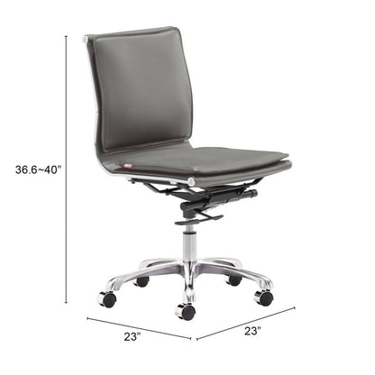 Gray and Silver Adjustable Swivel Metal Rolling Executive Office Chair