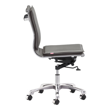 Gray and Silver Adjustable Swivel Faux Leather Rolling Executive Office Chair HomeRoots