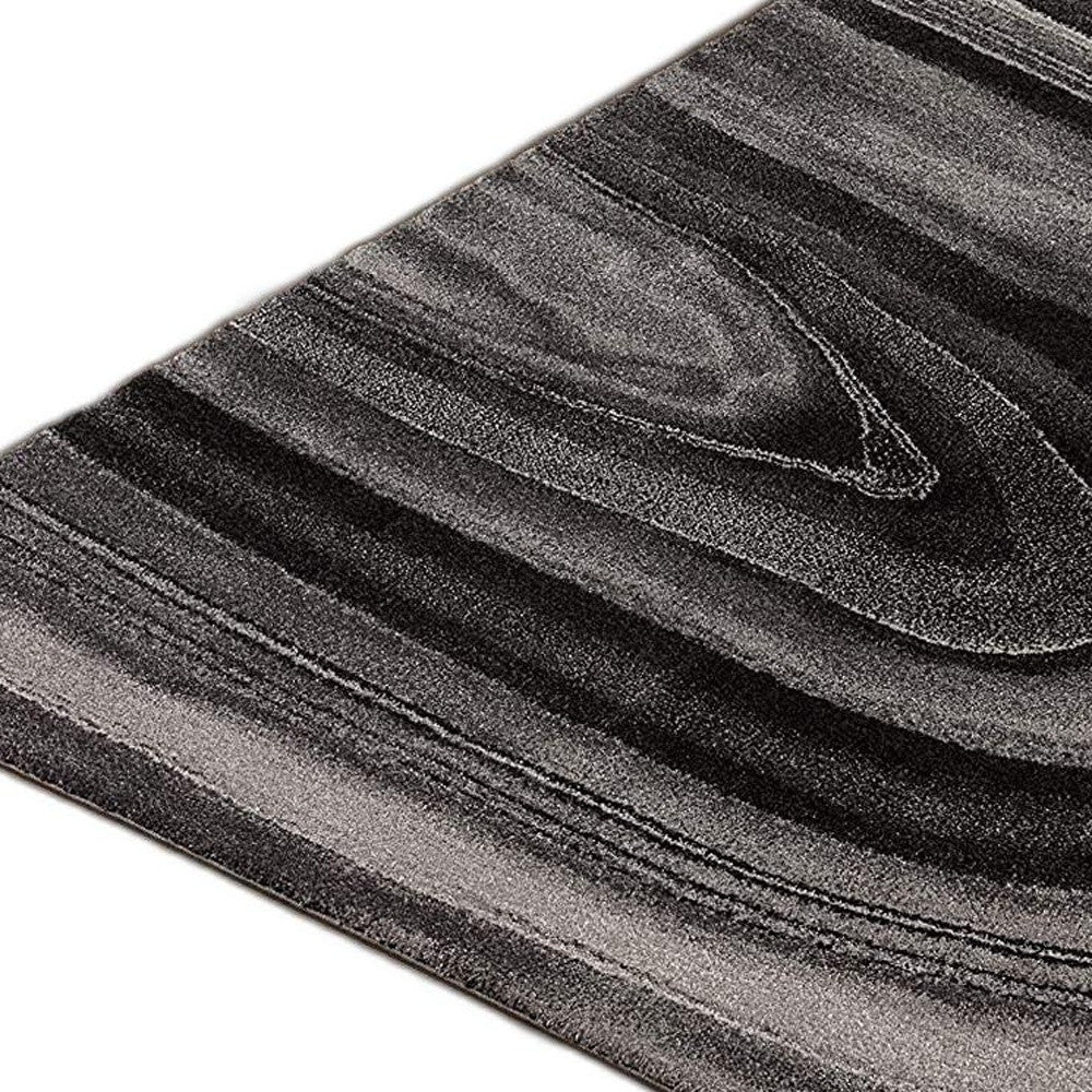 4’ x 6’ Dark Gray Abstract Illusional Area Rug