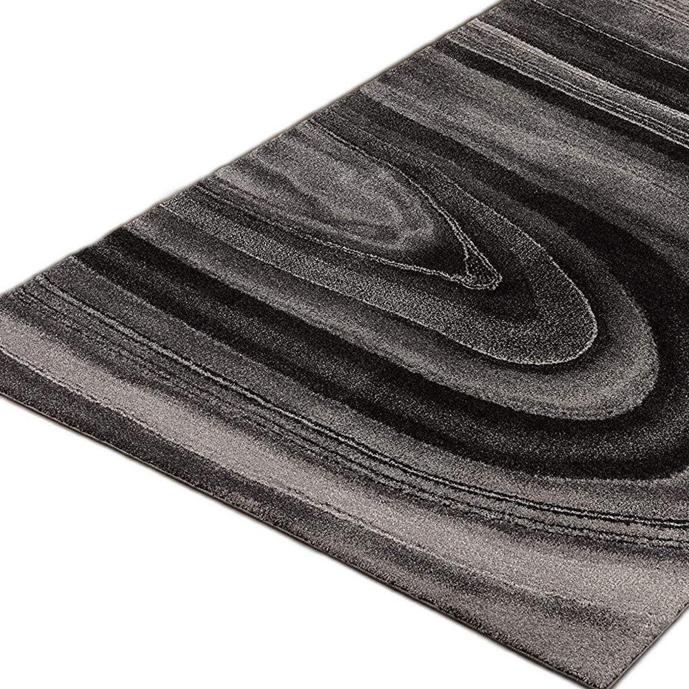 4’ x 6’ Dark Gray Abstract Illusional Area Rug