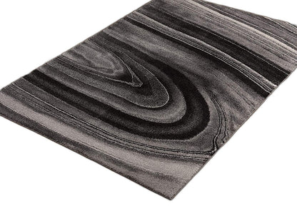 4’ x 6’ Dark Gray Abstract Illusional Area Rug