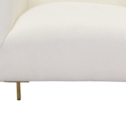 31" Ivory And Gold Fabric And Upholstered Arm Chair