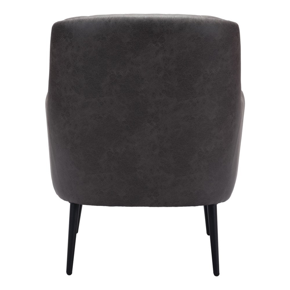29" Black Faux Leather And Upholstered Tufted Chesterfield Chair HomeRoots