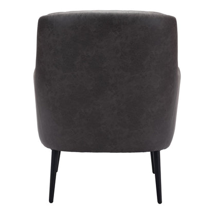 29" Black Faux Leather And Upholstered Tufted Chesterfield Chair HomeRoots