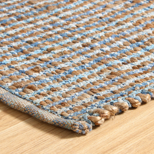 8' X 10' Blue Dhurrie Hand Woven Area Rug