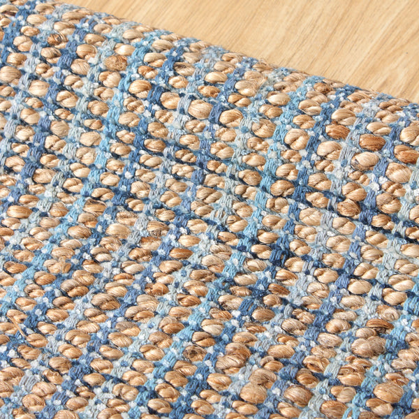 8' X 10' Blue Dhurrie Hand Woven Area Rug