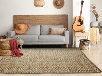 9’ x 12’ Tan Classic Interwoven Area Rug