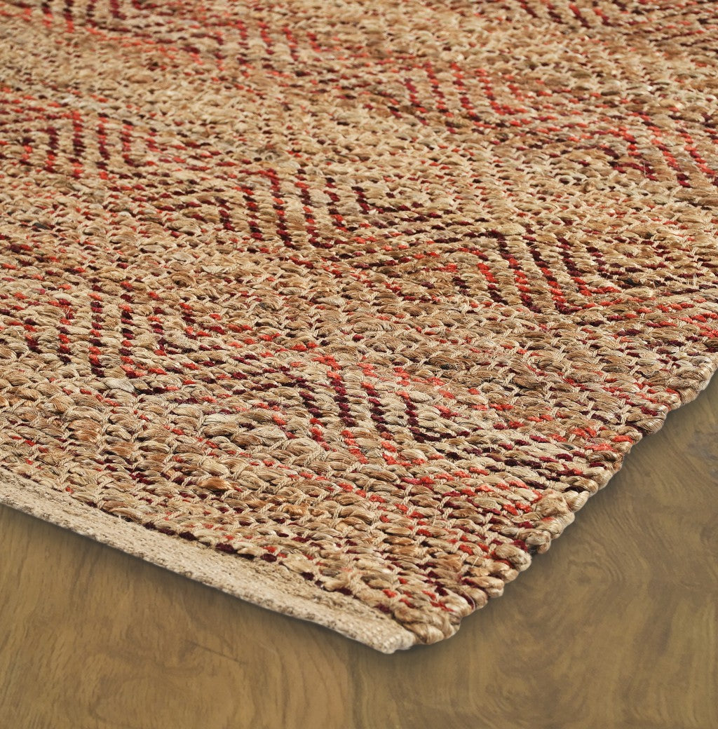 8’ x 10’ Burgundy and Tan Ombre Area Rug