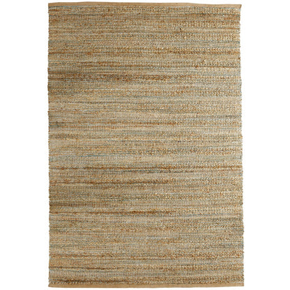 5’ x 8’ Teal and Natural Braided Jute Area Rug