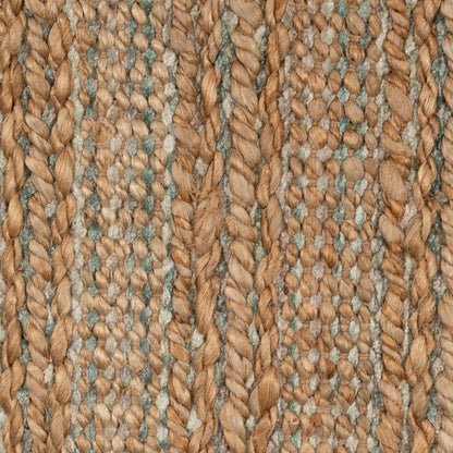 5’ x 8’ Teal and Natural Braided Jute Area Rug