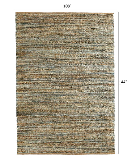 5’ x 8’ Teal and Natural Braided Jute Area Rug