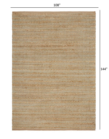 9’ x 12’ Tan and Seafoam Braided Area Rug