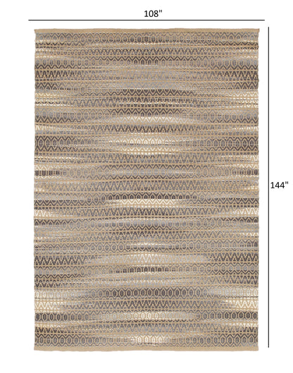 8’ x 10’ Gray and Tan Striated Runner Rug