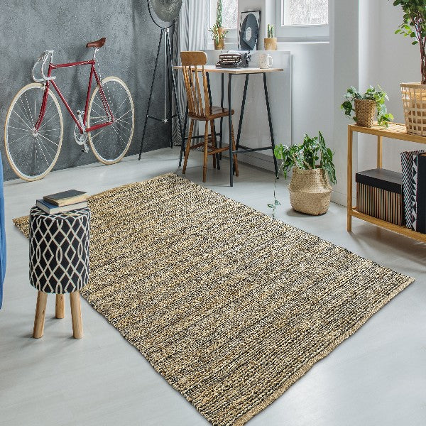 5' X 8' Natural Dhurrie Hand Woven Area Rug