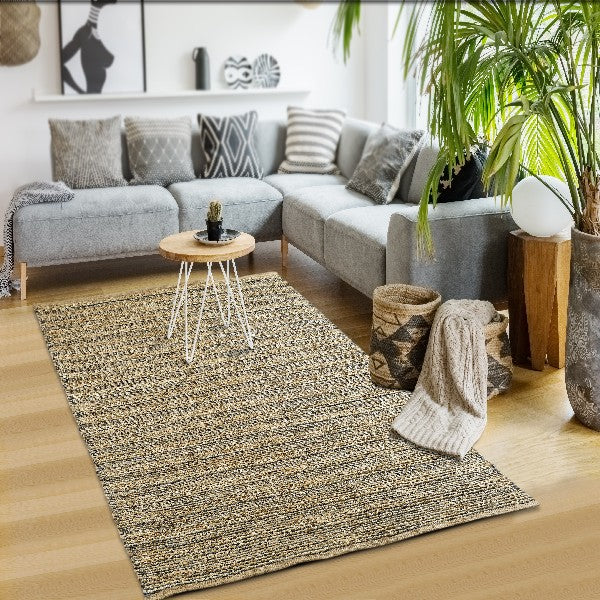 5' X 8' Natural Dhurrie Hand Woven Area Rug