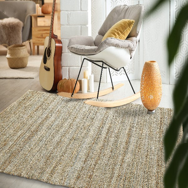 8' X 10' Natural Dhurrie Hand Woven Area Rug