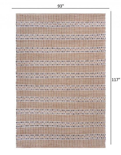 5' X 8' Gray And Ivory Dhurrie Hand Woven Area Rug