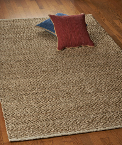 5’ x 8’ Natural Toned Chevron Pattern Area Rug