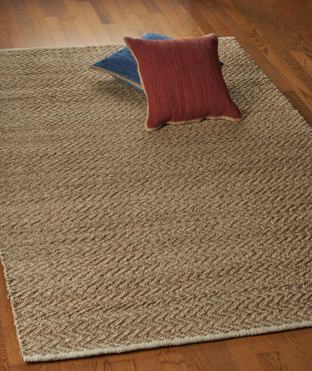 5’ x 8’ Natural Toned Chevron Pattern Area Rug