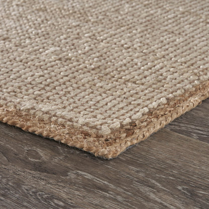 5' X 8' Tan Hand Loomed Area Rug